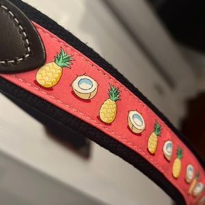 NWT Vineyard Vines Pineapple & Coconut Belt NTT BNWT Leather and Cotton 42 Pink